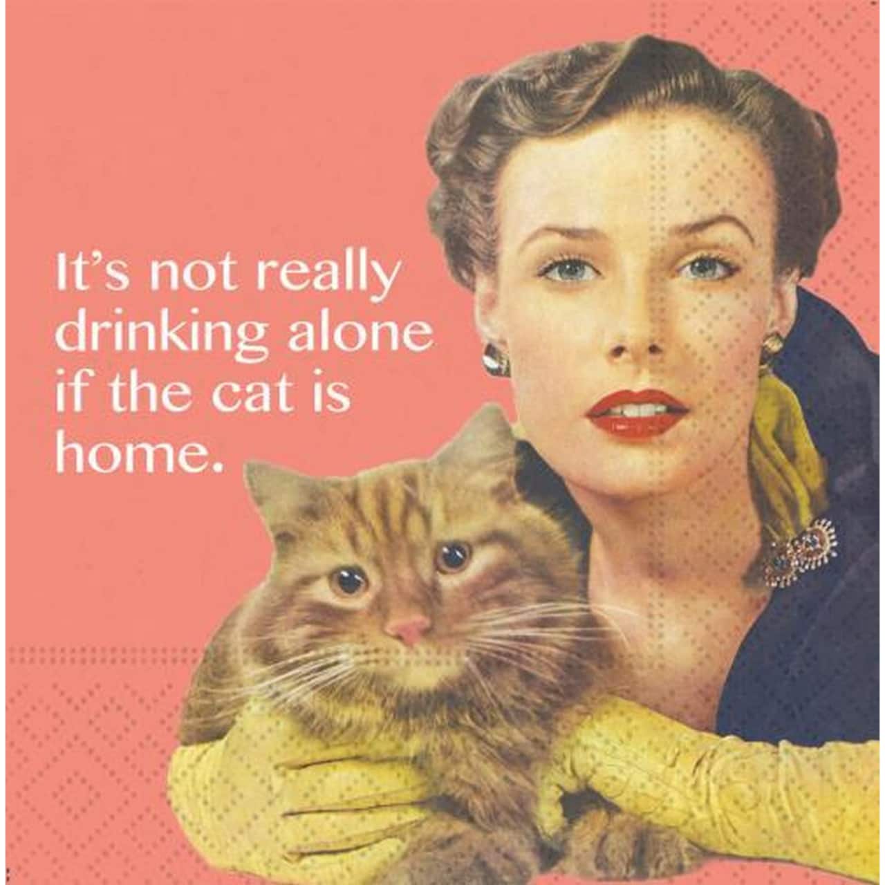 JAM Paper If The Cat Is Home Cocktail Napkins, 40ct.